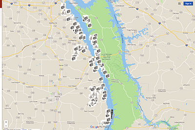 KDFWR Releases Updated Map of Fish Attractors in Kentucky Lake